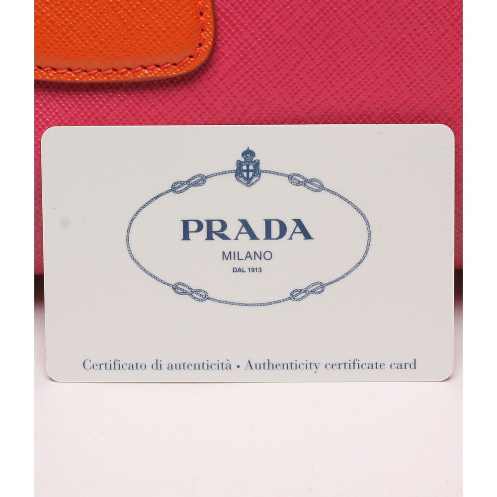 Prada Saffiano leather two-way handbag pink orange - Picture 6 of 6